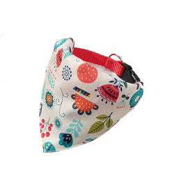 Bandană pentru câini tip eșarfă, cu prindere pe zgardă, imprimeu