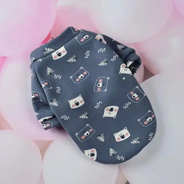 Haină pentru câini, bleumarin, imprimeu urs, HH1027