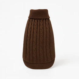 Petora Haină pentru căței, model tricotat, HH1016, maro