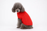 Petora Haină pentru căței, model tricotat, HH1016, rosu