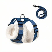 Ham ajustabil cu lesă pentru căței și pisici, albastru, HC1037