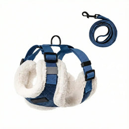 Ham ajustabil cu lesă pentru căței și pisici, albastru, HC1037