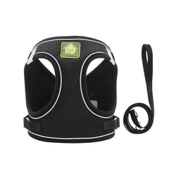 Ham ajustabil cu lesă pentru căței, negru, HC1021