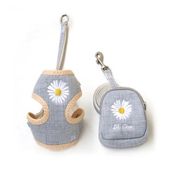 Ham ghiozdănel ajustabil, cu lesă, pentru căței, gri, HC1026