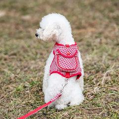 Ham ghiozdănel ajustabil, cu lesă, pentru căței, roșu HC1028