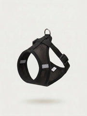 Set ham mesh respirabil pentru căței + lesă 1.5m, ajustare rapidă, negru