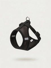 Set ham mesh respirabil pentru căței + lesă 1.5m, ajustare rapidă, negru