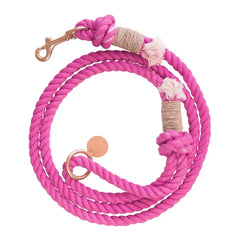 Lesă funie pentru căței, lungime 1.5m, roz-închis, LS1004