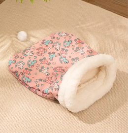 Pat moale din pluș pentru pisici și câini, roz, BD1001