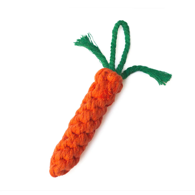 Jucărie de ros pentru câini din sfoară, morcov, 13 cm