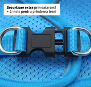 Set Ham tip vestă pentru câini, ajustabil, cu benzi reflectorizante + lesă inclusă